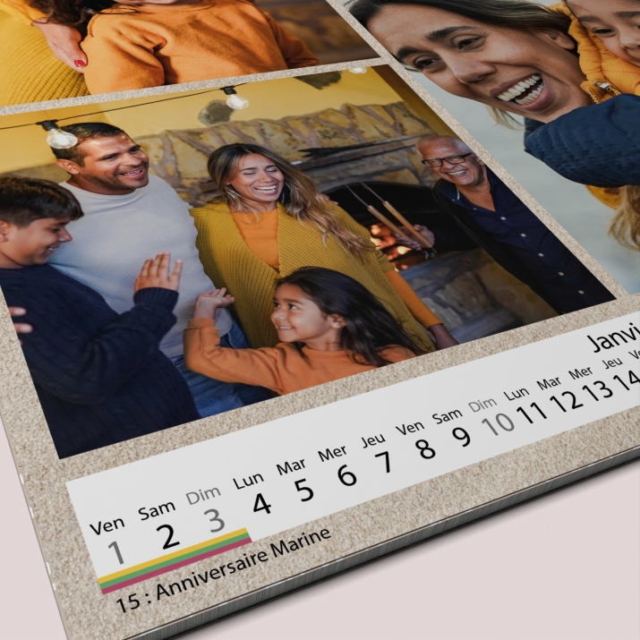Calendrier photo CARRE mural