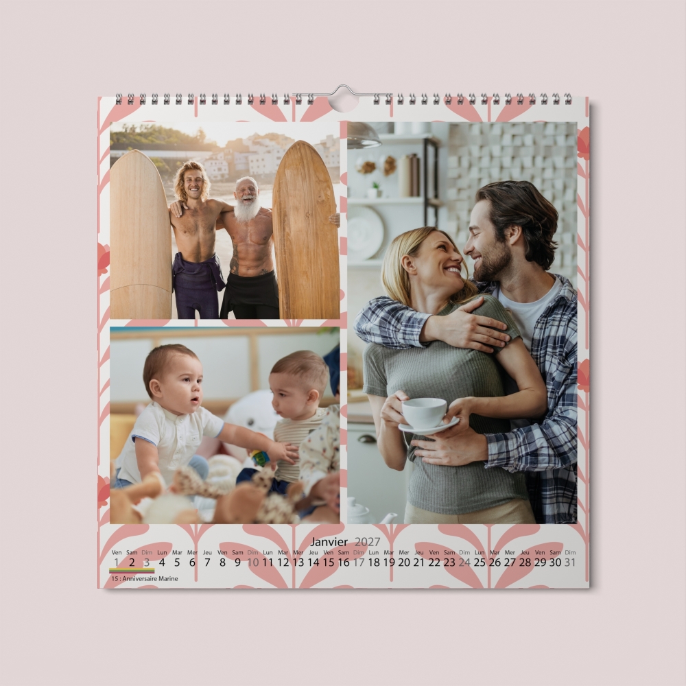 Calendrier photo CARRE mural