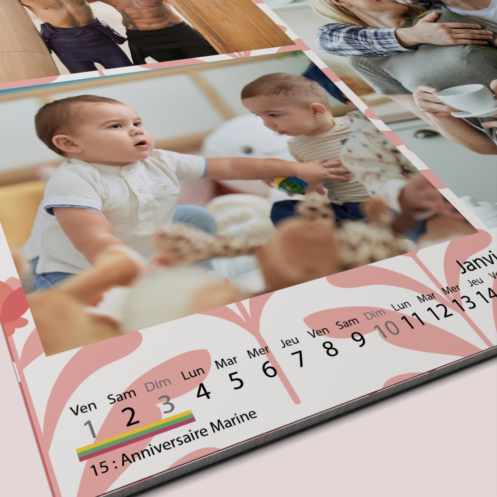 Calendrier photo CARRE mural