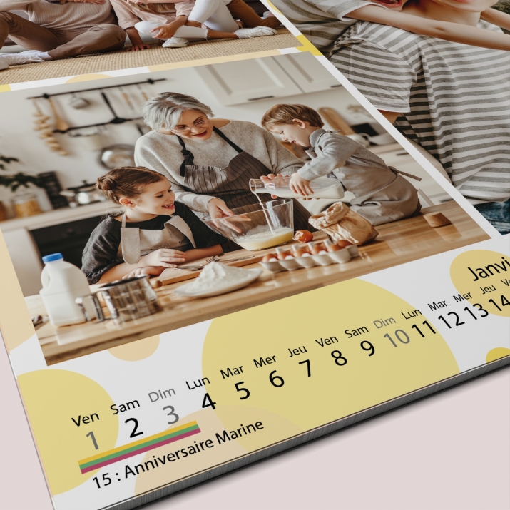 Calendrier photo CARRE mural