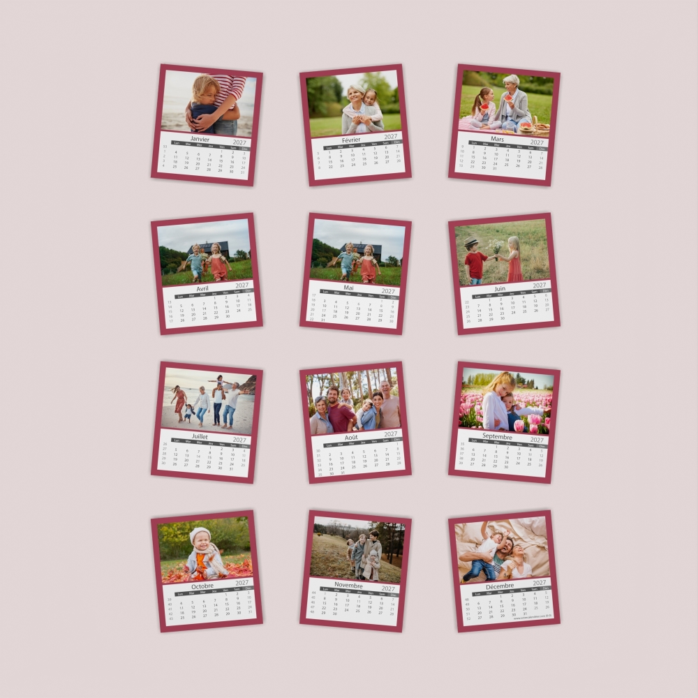 Calendriers magnétiques 12 planches
