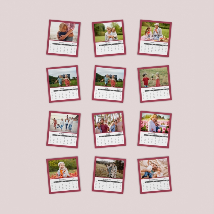 Calendriers magnétiques 12 planches