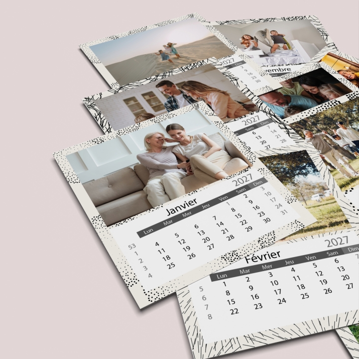 Calendriers magnétiques 12 planches