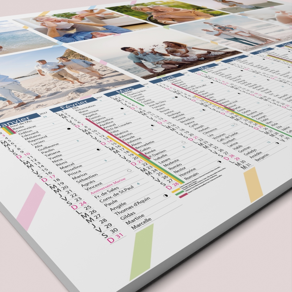 Calendrier photo bancaire