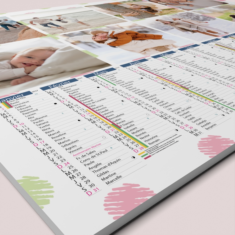 Calendrier photo bancaire