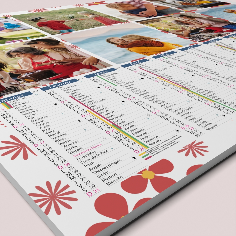 Calendrier photo bancaire