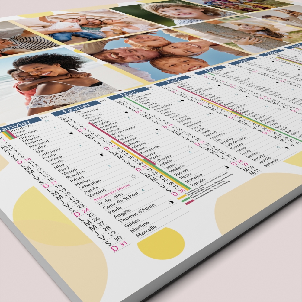 Calendrier photo bancaire