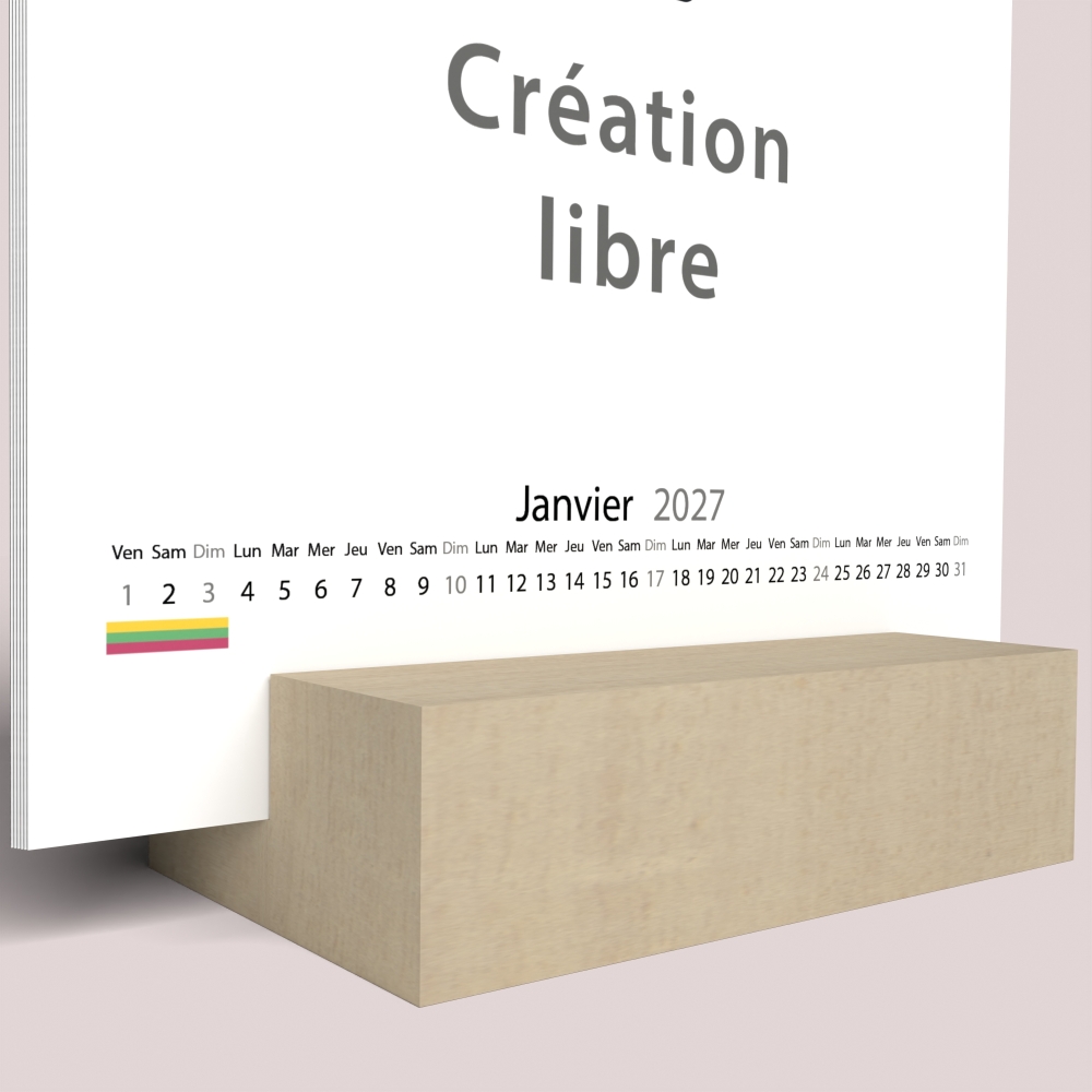 Calendrier sur bois carré