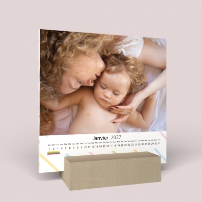 Calendrier sur bois carré