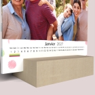 Calendrier sur bois carré