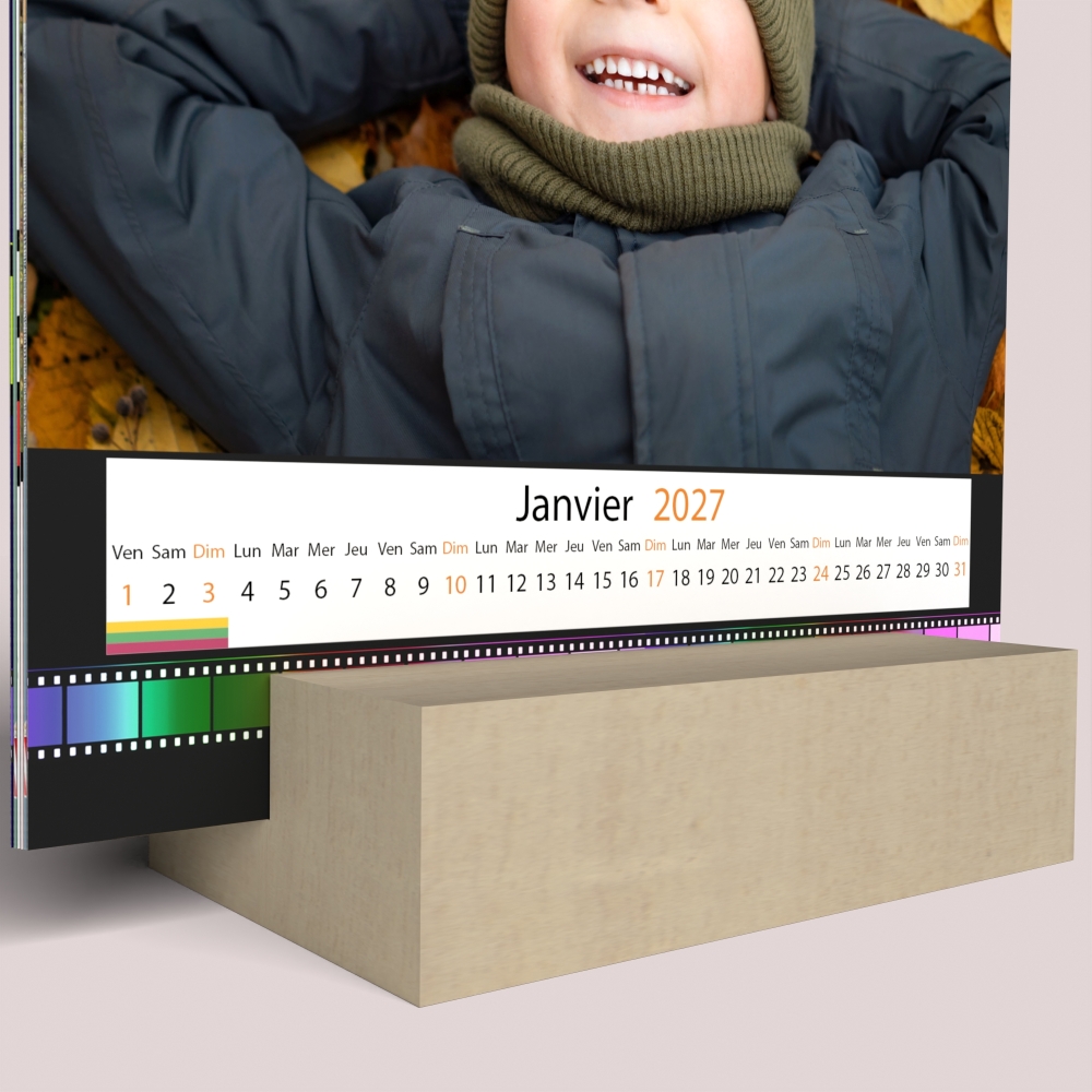 Calendrier sur bois carré