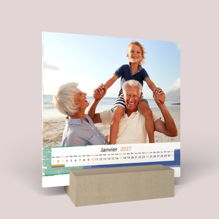 Calendrier sur bois carré