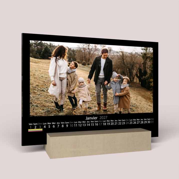 Calendrier sur bois pano