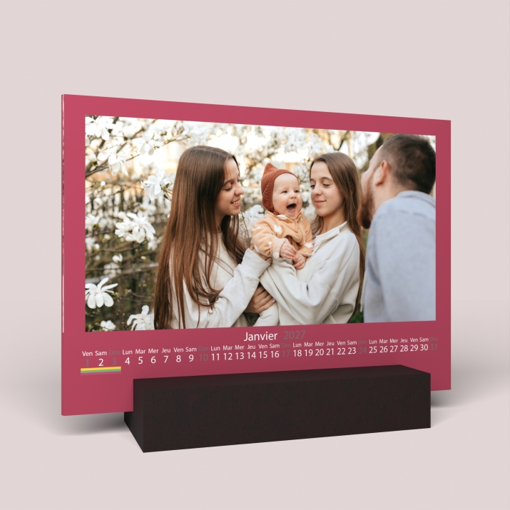 Calendrier sur bois pano