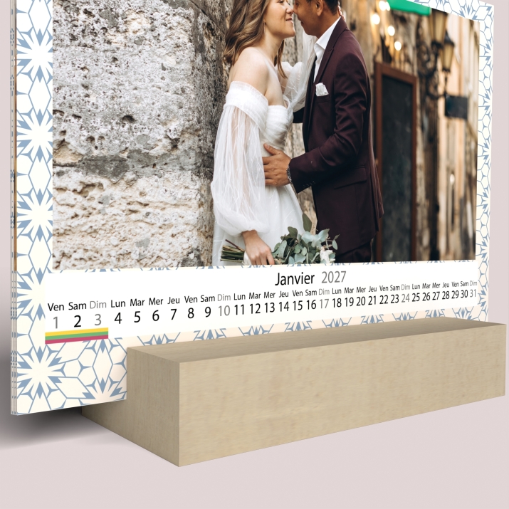 Calendrier sur bois pano