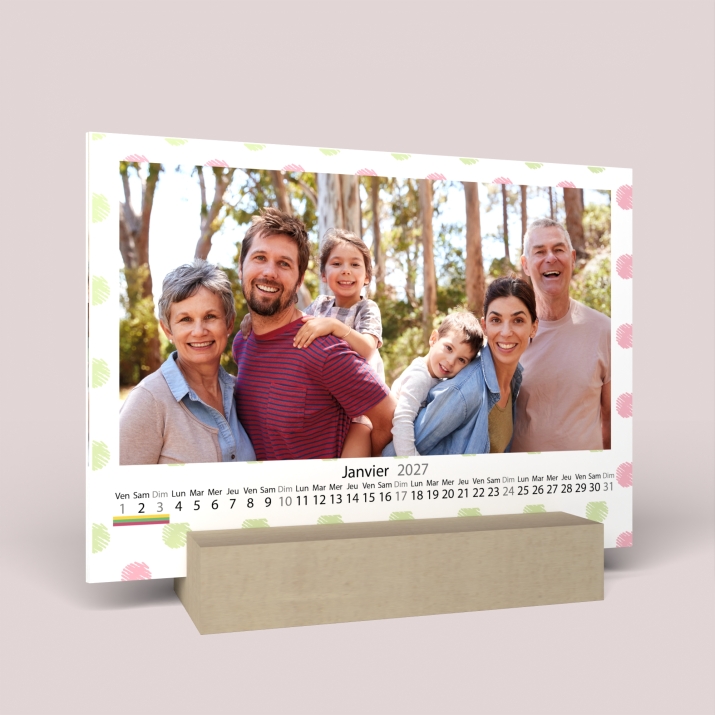 Calendrier sur bois pano