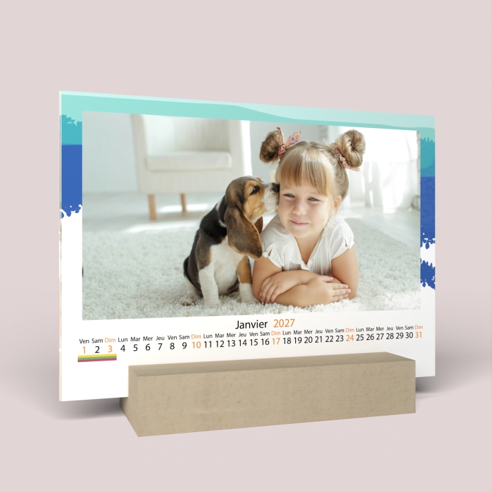 Calendrier sur bois pano