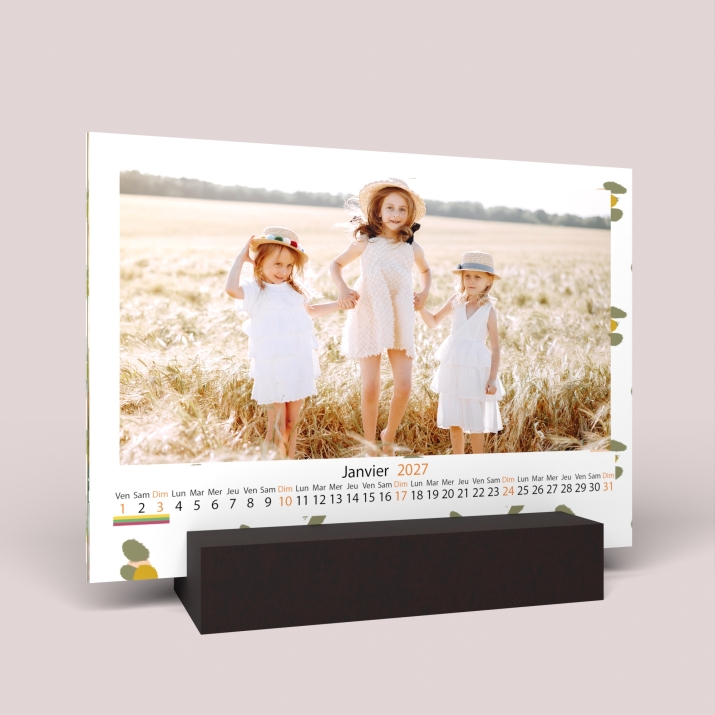 Calendrier sur bois pano