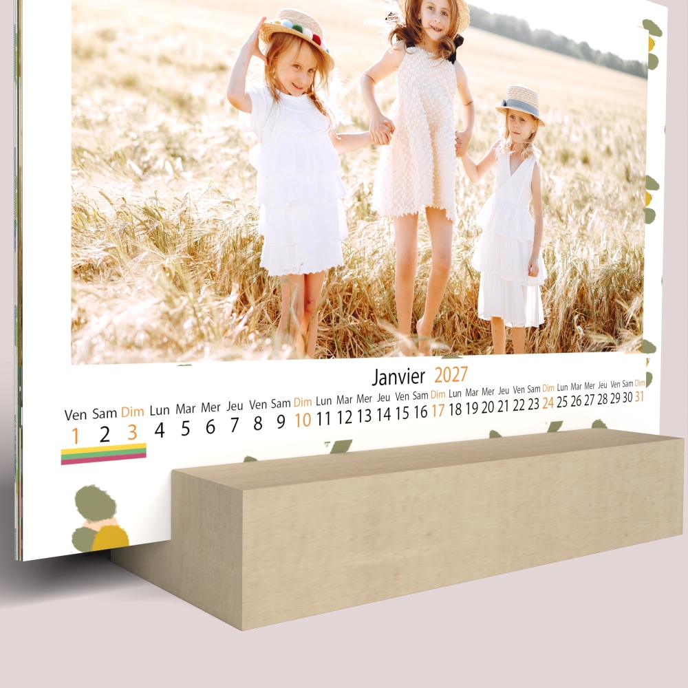 Calendrier sur bois pano