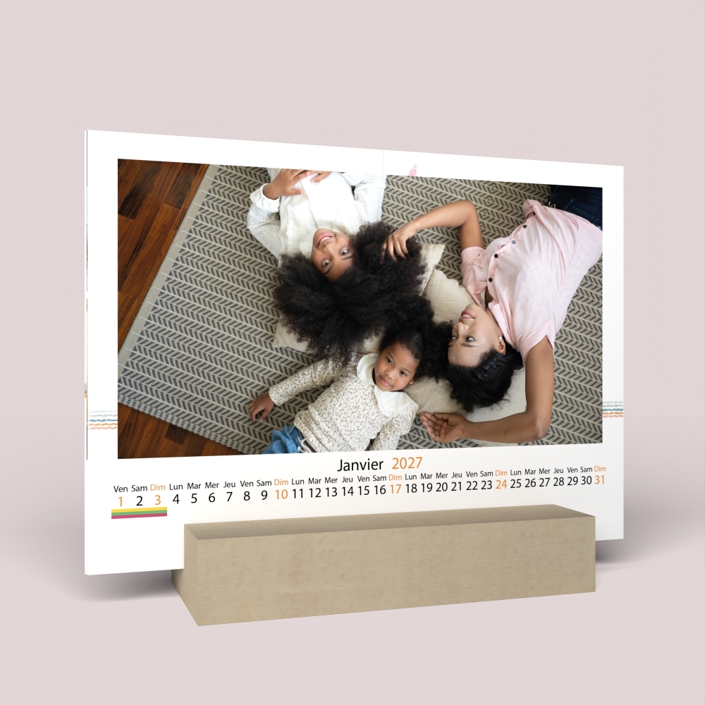 Calendrier sur bois pano