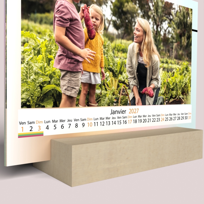 Calendrier sur bois pano