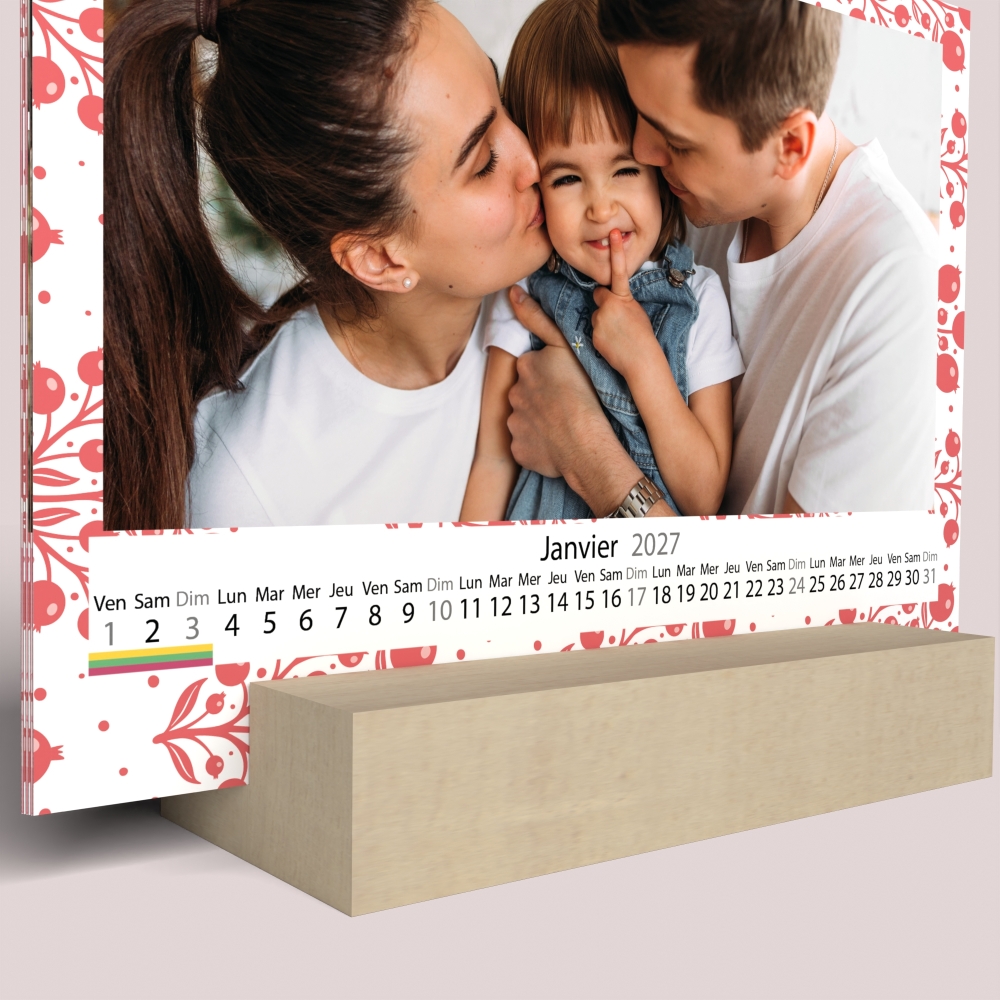 Calendrier sur bois pano