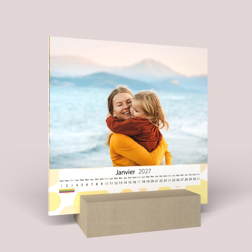 Calendrier sur bois carré