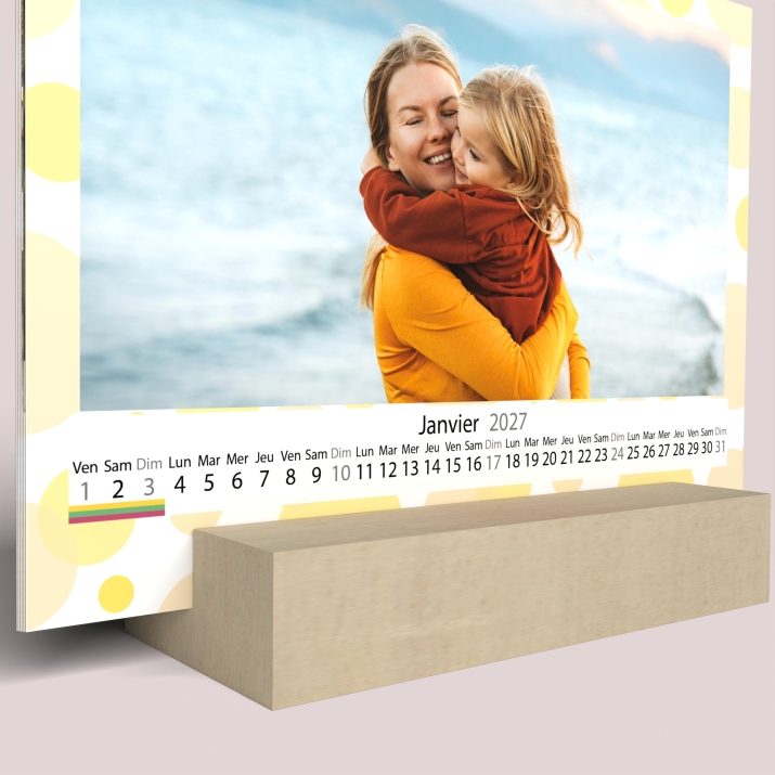 Calendrier sur bois pano