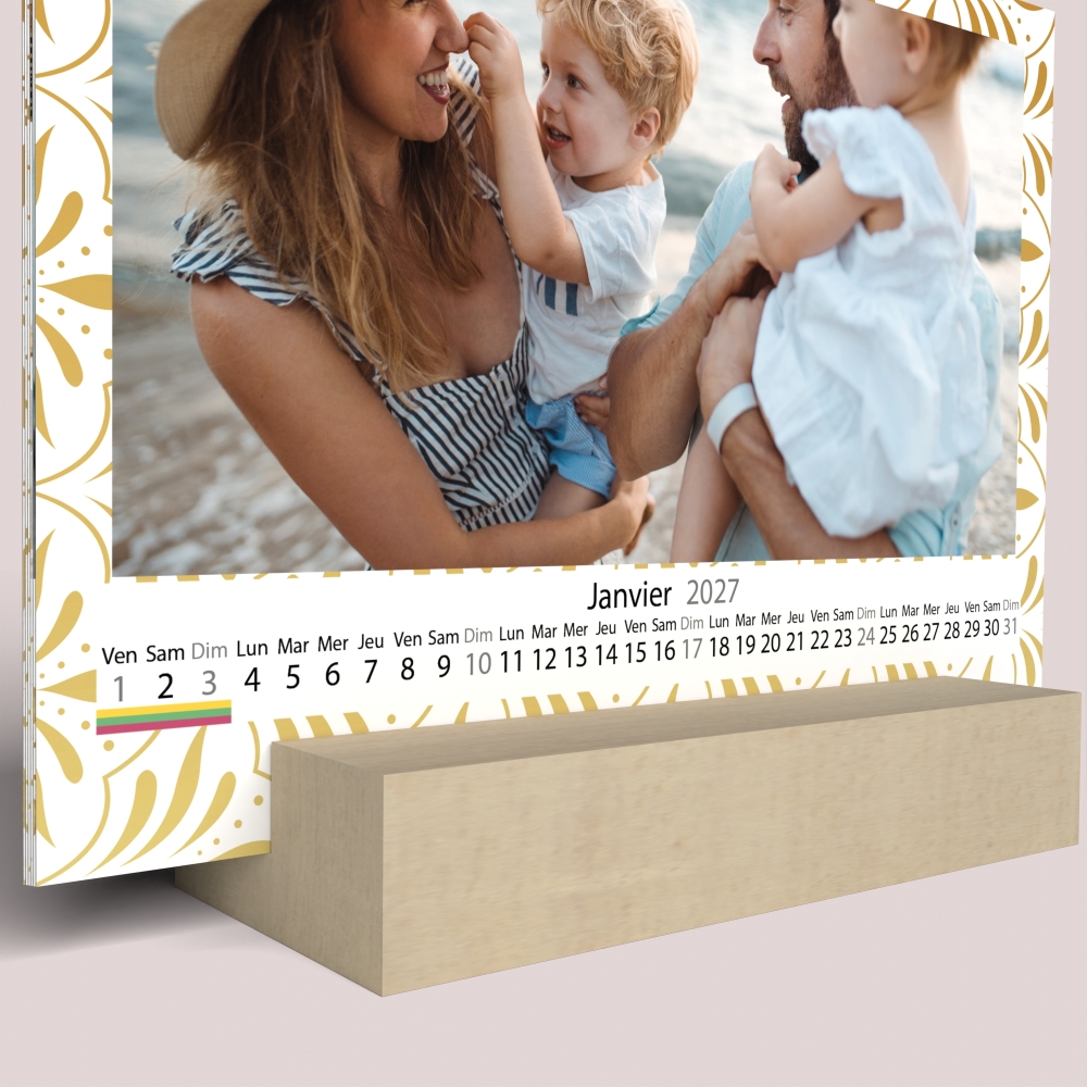 Calendrier sur bois pano