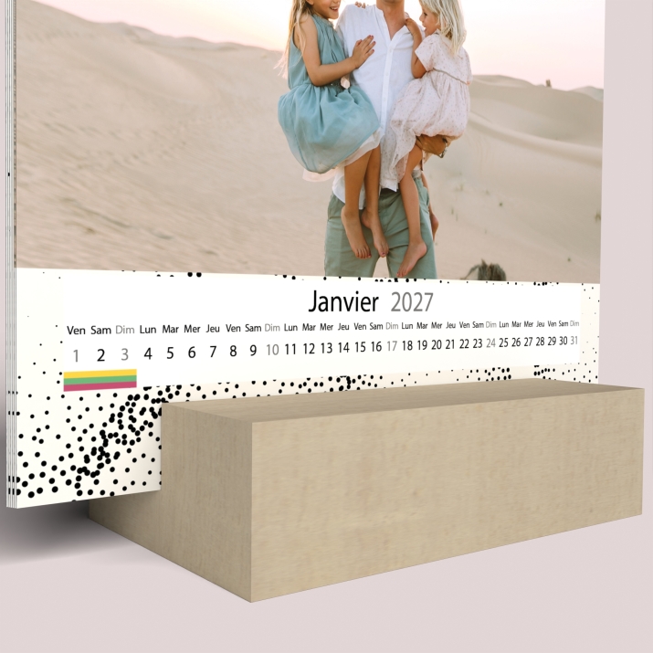 Calendrier sur bois carré