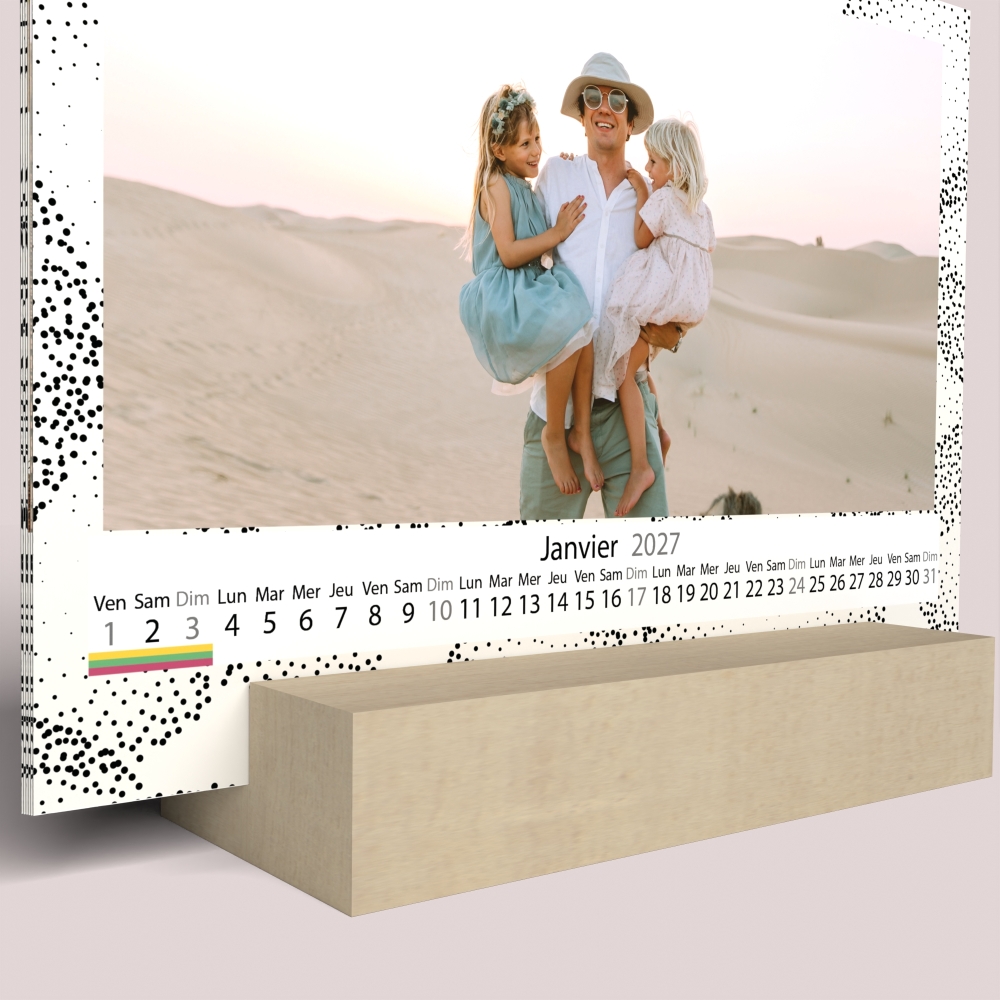 Calendrier sur bois pano