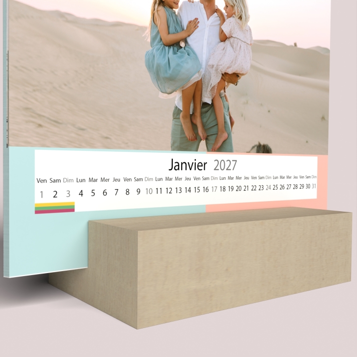 Calendrier sur bois carré