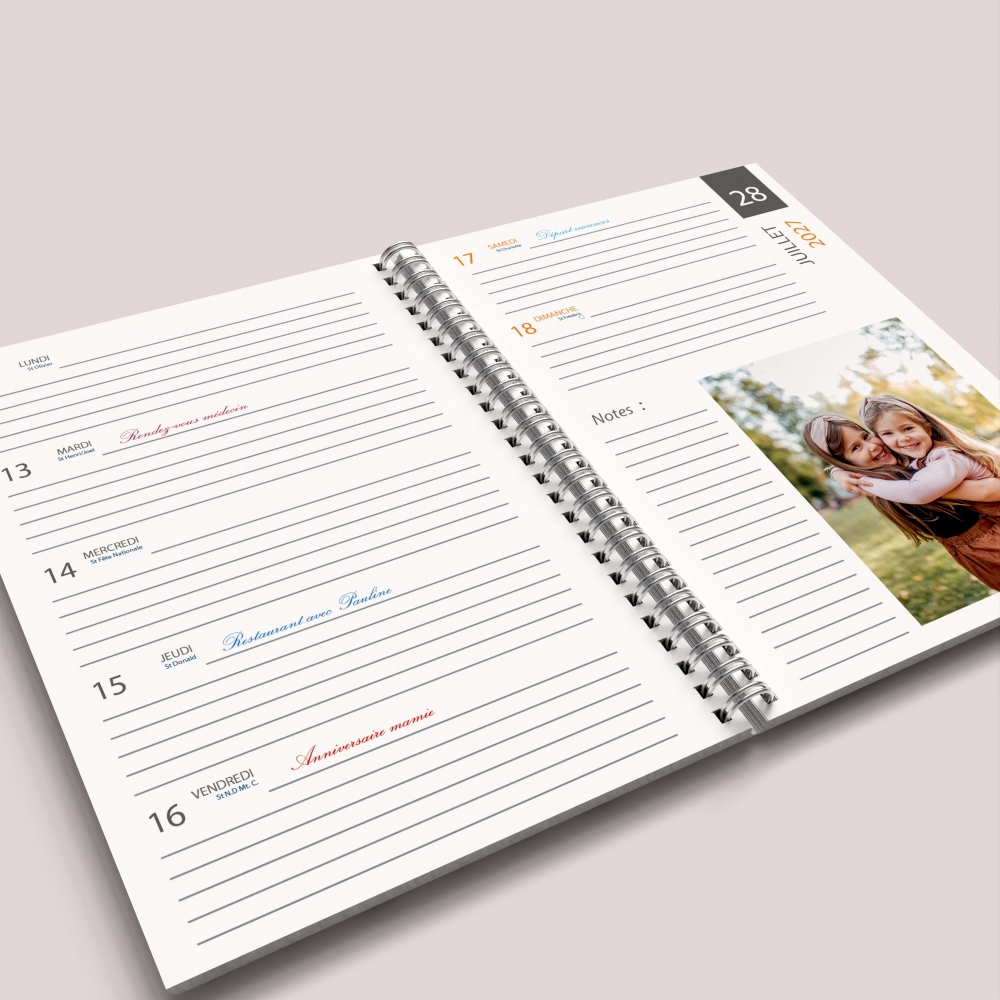 Agenda photo personnalisé