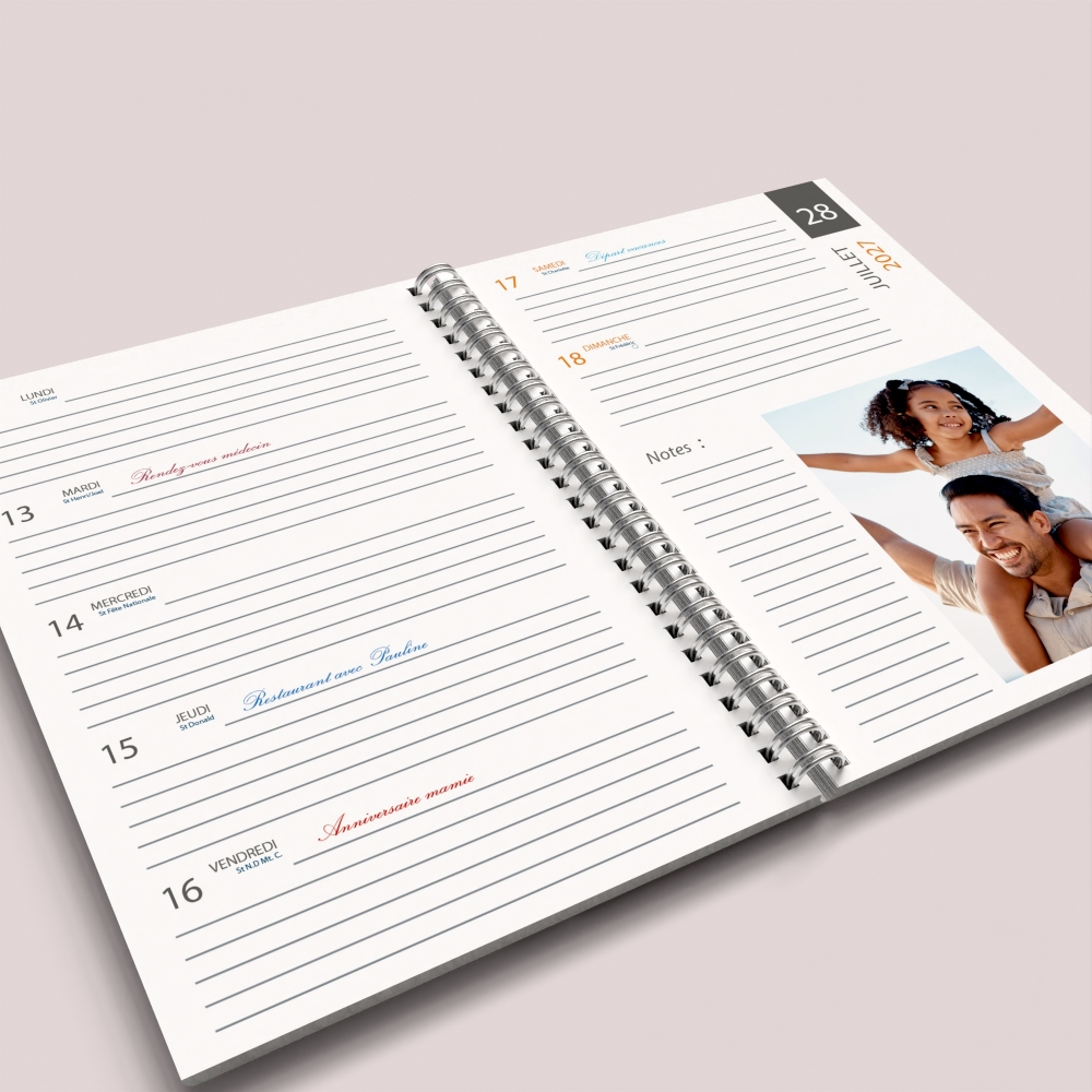 Agenda photo personnalisé