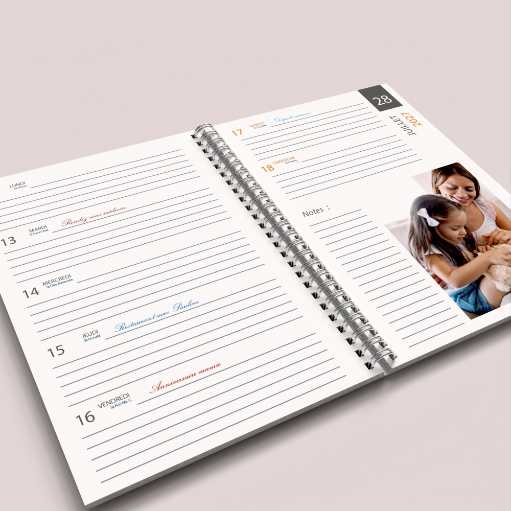 Agenda photo personnalisé