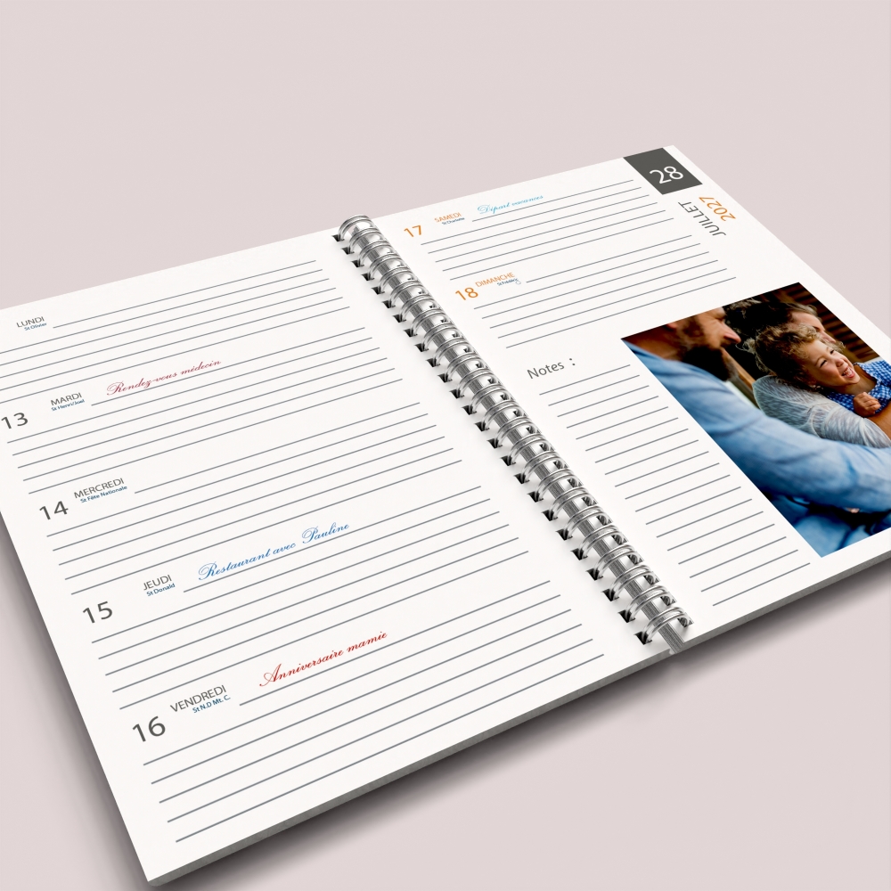 Agenda photo personnalisé