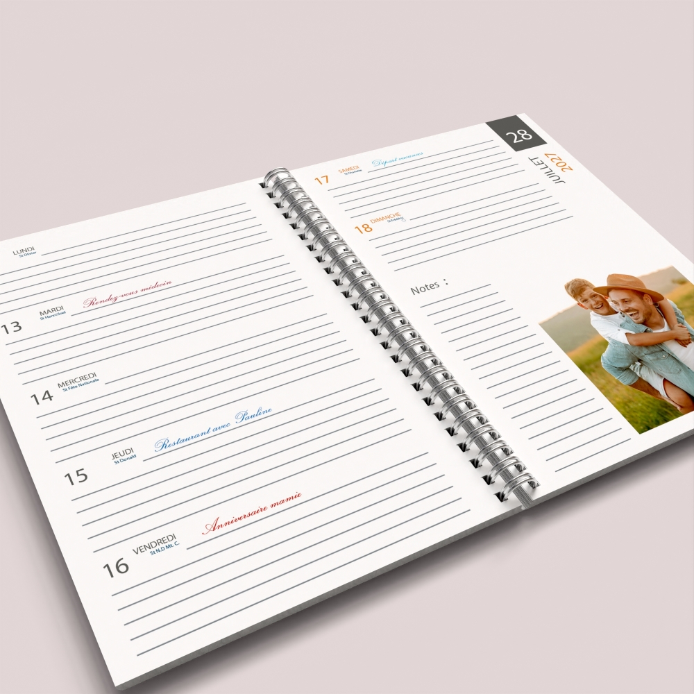 Agenda photo personnalisé