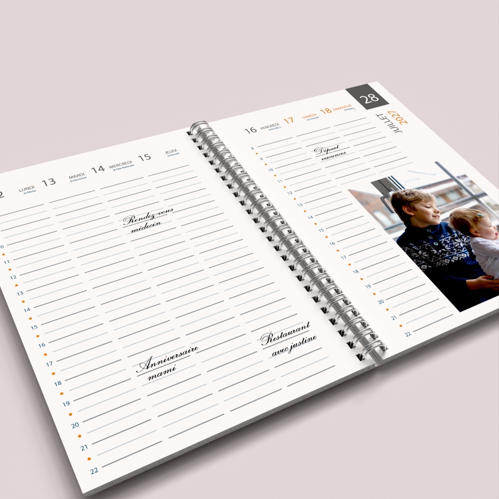 Agenda photo personnalisé
