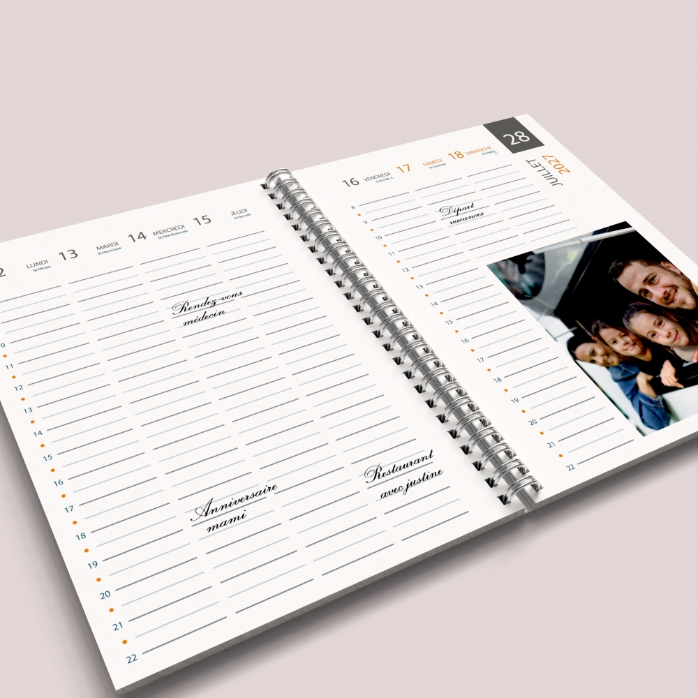 Agenda photo personnalisé