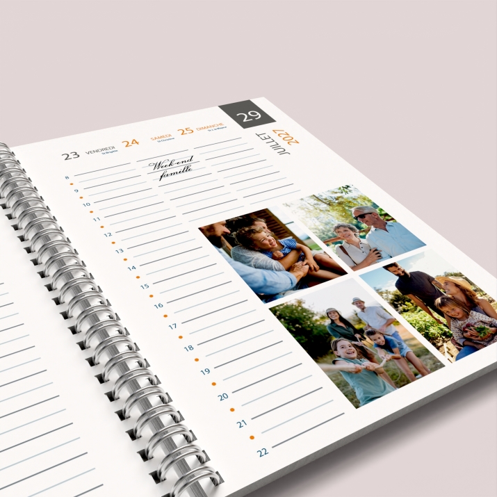 Agenda photo personnalisé