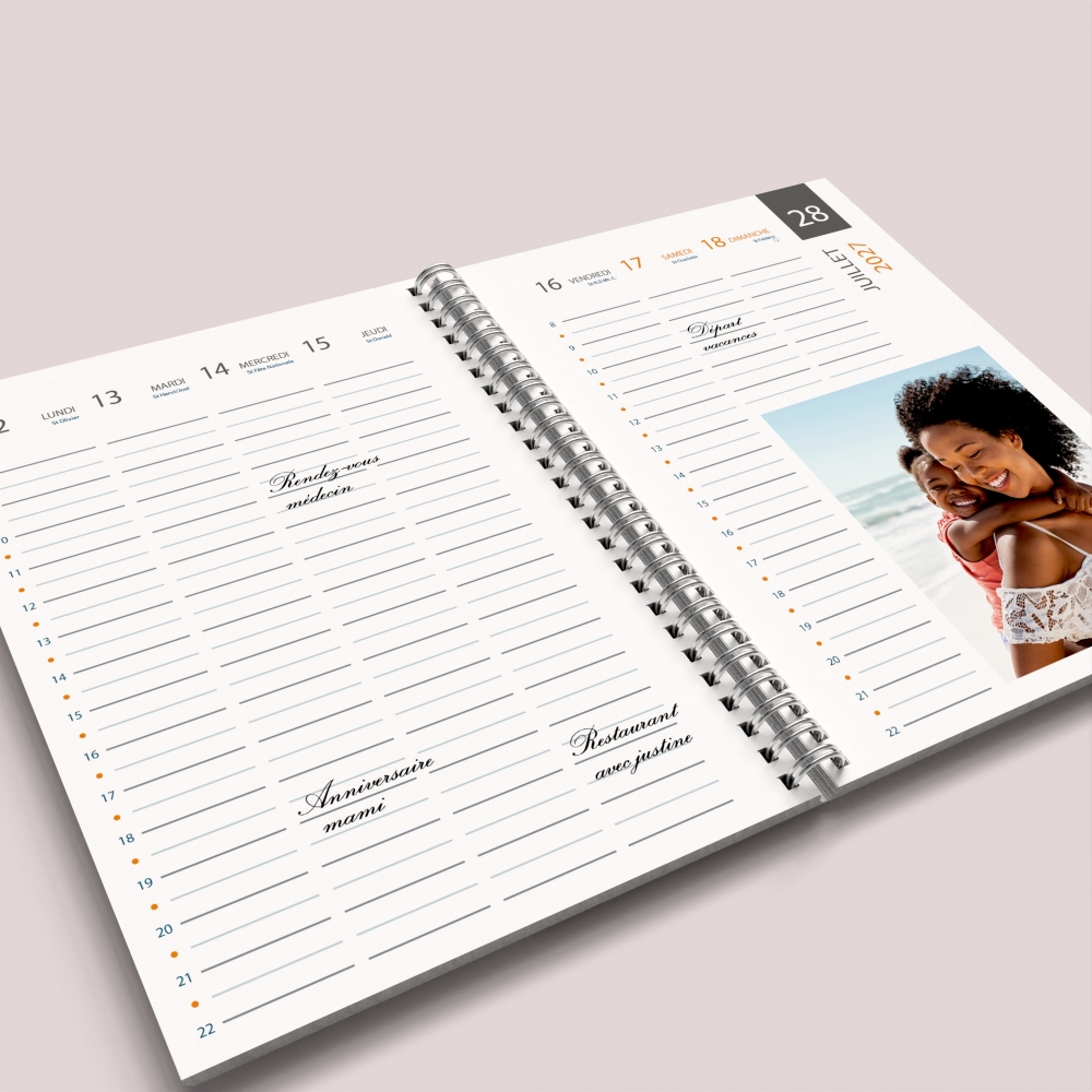 Agenda photo personnalisé