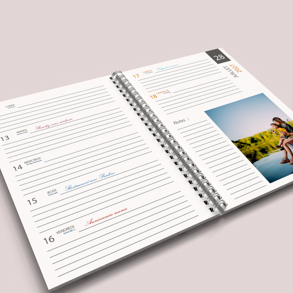 Agenda photo personnalisé