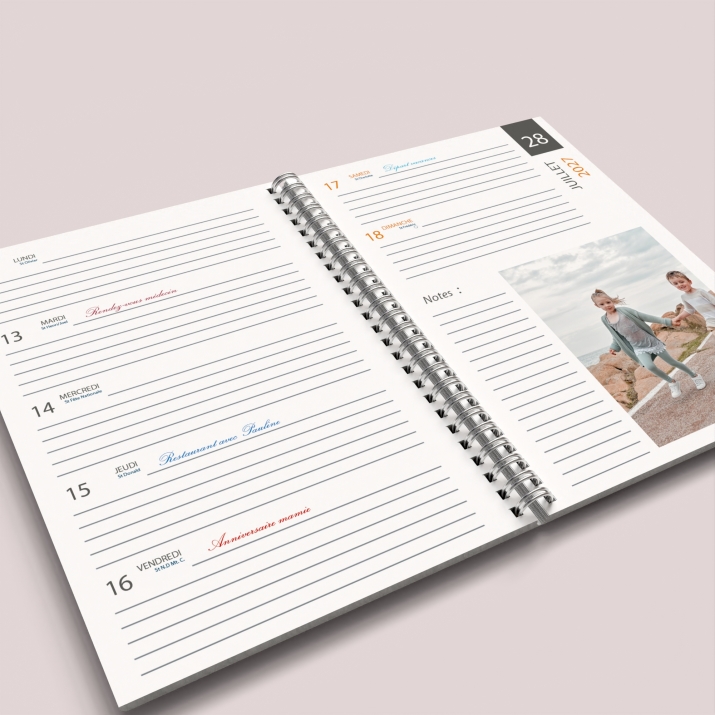 Agenda photo personnalisé
