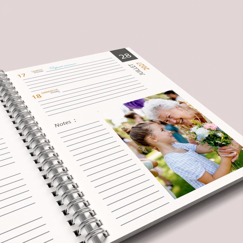 Agenda photo personnalisé