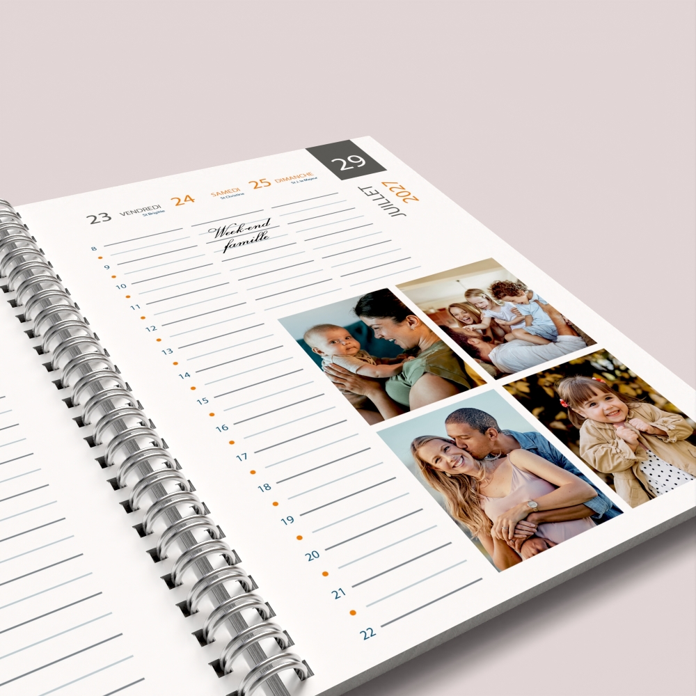 Agenda photo personnalisé