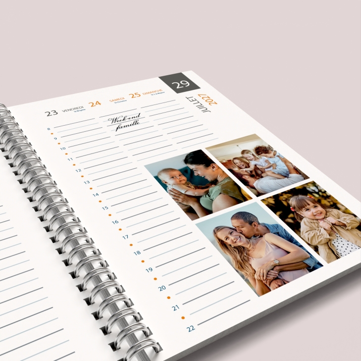 Agenda photo personnalisé