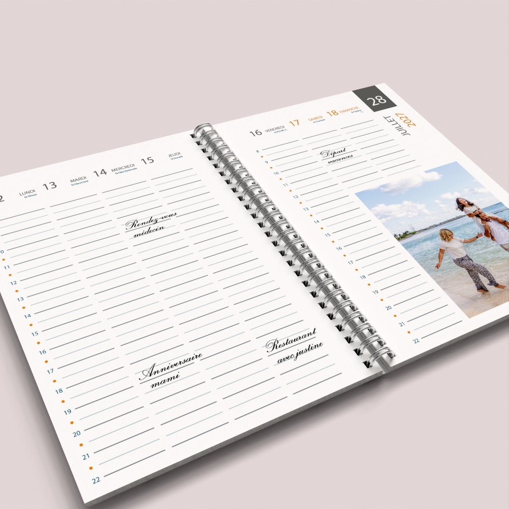 Agenda photo personnalisé