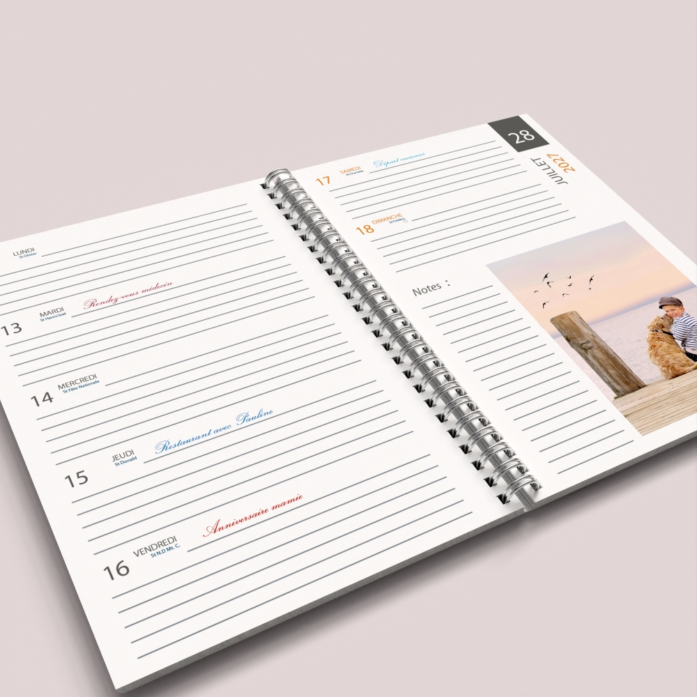 Agenda photo personnalisé