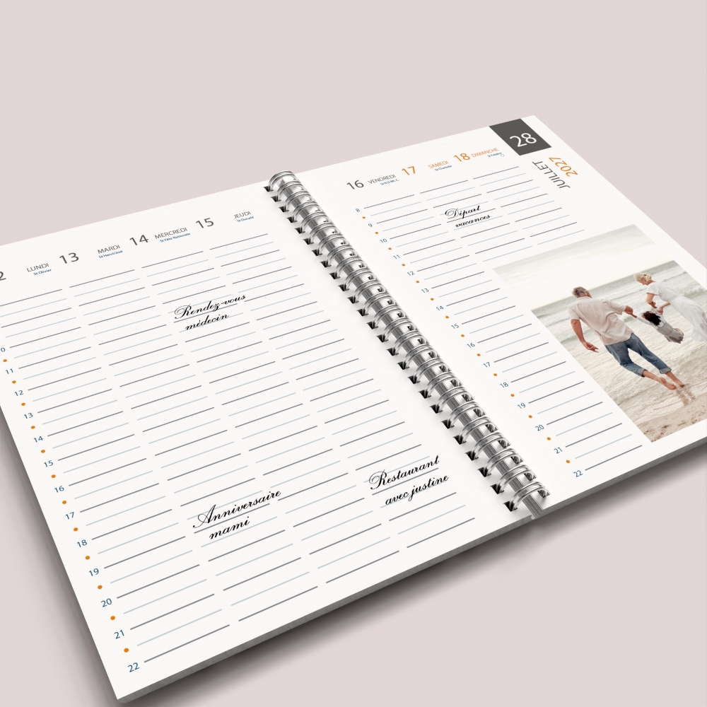 Agenda photo personnalisé