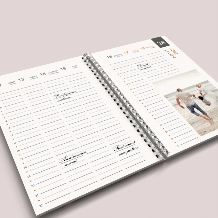 Agenda photo personnalisé